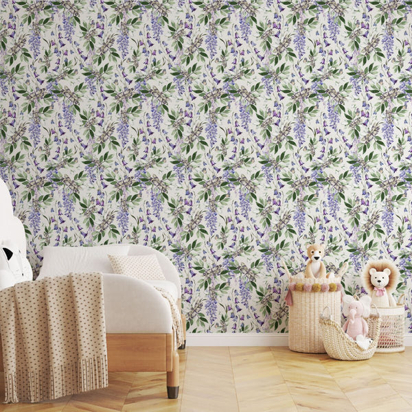 Purple wisteria wallpaper detail by Igibee
