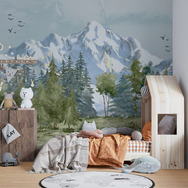 Mountain landscape wallpaper mural by Igibee