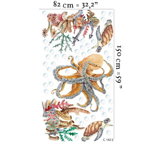 Tropical coral reef creatures wall decals - colorful sea animals peel and stick for nursery by Igibee