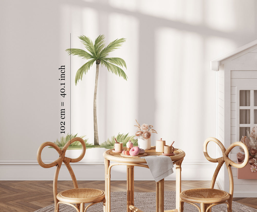 Palm tree wall decal - tropical nature element peel and stick for kids room by Igibee