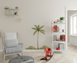 Tropical palm tree wall decals - nature themed removable stickers for bedroom decoration by Igibee