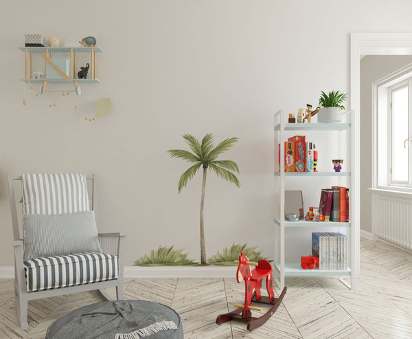 Tropical palm tree wall decals - nature themed removable stickers for bedroom decoration by Igibee