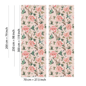 Vintage chinoiserie wallpaper with delicate floral birds pattern - elegant traditional design for kids rooms by Igibee