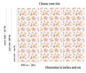 Vintage floral wallpaper with classic blooms pattern - elegant botanical design for nursery decor by Igibee