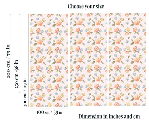 Vintage floral wallpaper with classic blooms pattern - elegant botanical design for nursery decor by Igibee