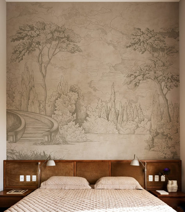 Neutral landscape wallpaper detail by Igibee