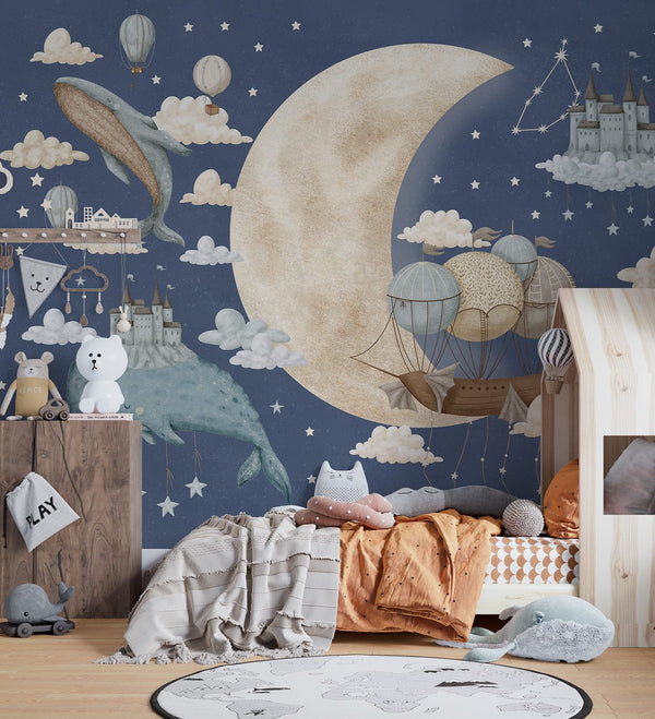 Kids wall mural with magical dreamy scene by Igibee