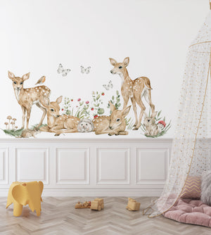 kids wall decals,
baby room decor,
forest animals,
woodland nursery,
deer nursery,
cute deer decal,
nature wall art,
animal stickers