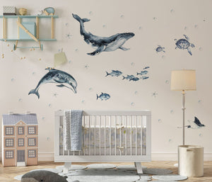 Ocean Animals wall stickers dimensions